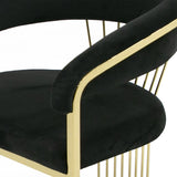 Linda Modern Black Velvet and Gold Dining Chair