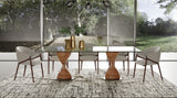 Cleveland Contemporary Glass and Walnut Dining Table