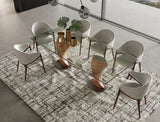 Cleveland Contemporary Glass and Walnut Dining Table