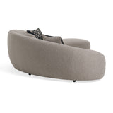 Allis Glam Grey and Black Fabric Curved Sectional Sofa