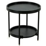Mitchell Black Iron Round End Table
