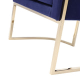 Betsy Modern Navy Blue Velvet + Gold Kids Chair