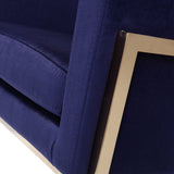 Betsy Modern Navy Blue Velvet + Gold Kids Chair