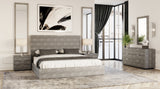 Dynasty Eastern King Modern Shagreen Bedroom Set 3 Drawer