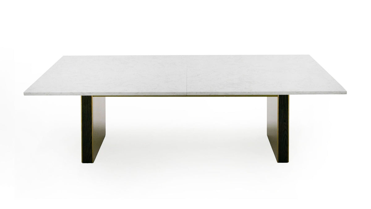 Auer White Marble & Gold Dining Table