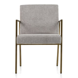 Burnham Modern Light Grey & Brass Arm Dining Chair