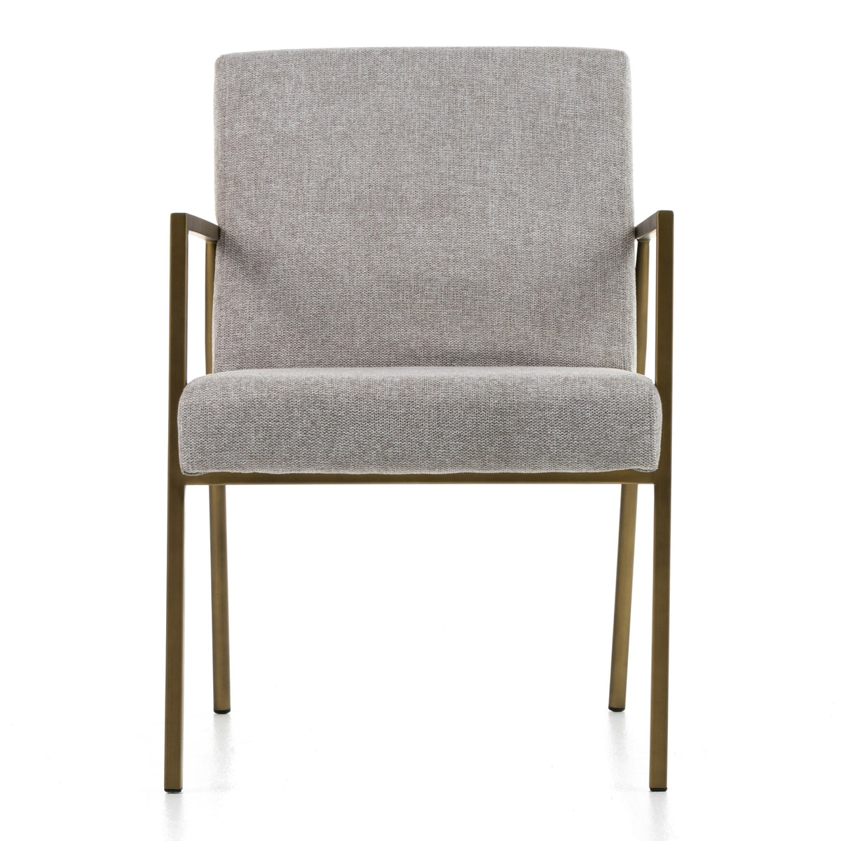 Burnham Modern Light Grey & Brass Arm Dining Chair