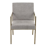 Burnham Modern Light Grey & Brass Arm Dining Chair