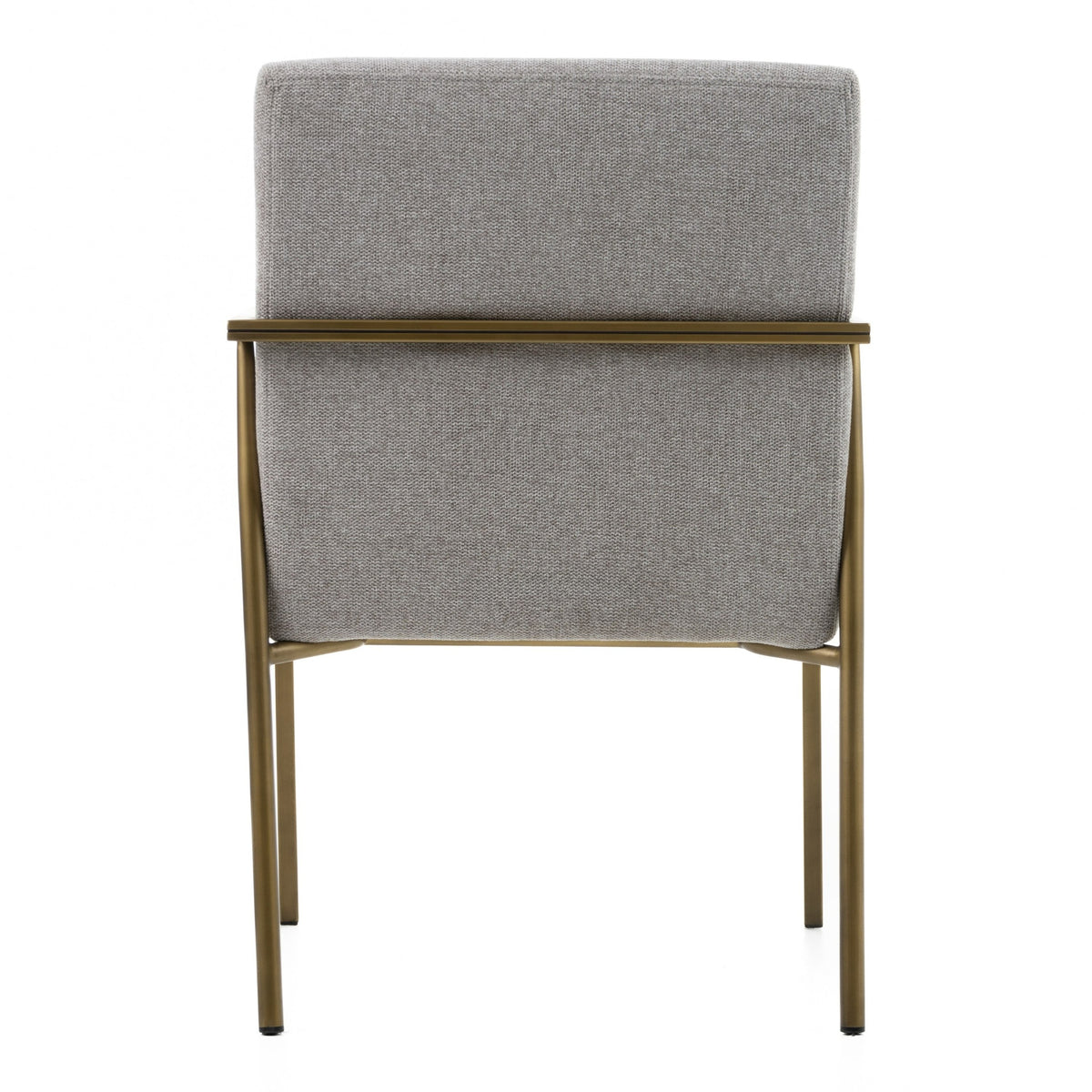 Burnham Modern Light Grey & Brass Arm Dining Chair