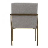 Burnham Modern Light Grey & Brass Arm Dining Chair