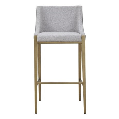 Fairview Contemporary Grey + Brass Bar Stool