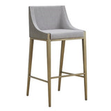 Fairview Contemporary Grey + Brass Bar Stool