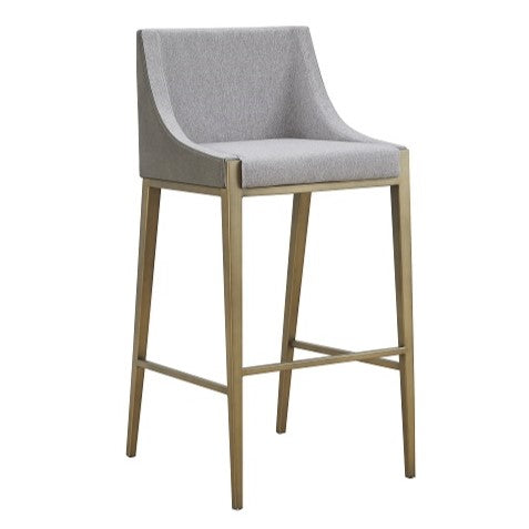 Fairview Contemporary Grey + Brass Bar Stool