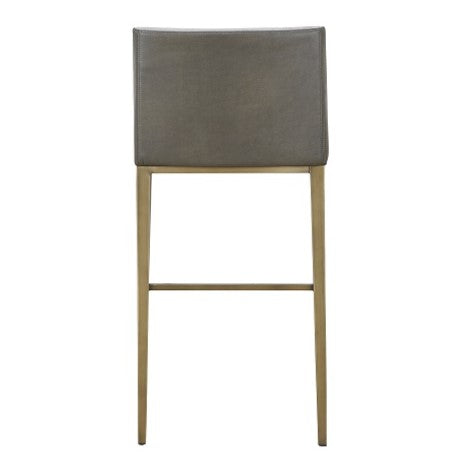 Fairview Contemporary Grey + Brass Bar Stool