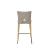 Burton Contemporary Beige + Brass Counter Stool Set of Two