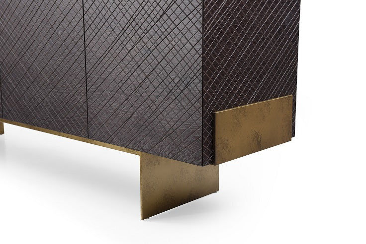 Gerald- Modern Brown Ash and Antique Cooper Buffet