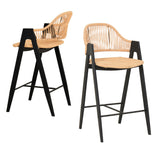 Gayle Modern Rattan Counter Stool Set of 2