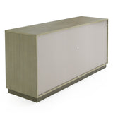 Nixa Modern Wide Birch + Brushed Bronze Dresser