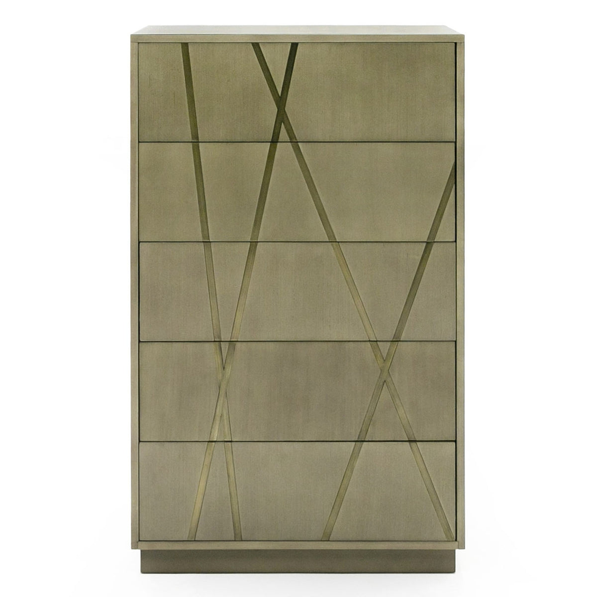 Nixa Modern Wide Birch + Brushed Bronze Chest
