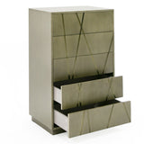 Nixa Modern Wide Birch + Brushed Bronze Chest