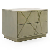 Nixa Modern Beige Velvet + Brushed Bronze + Birch Bedroom Set