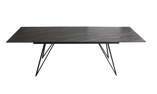 Bobby Modern Black Ceramic Extendable Dining Table