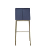 Mimi Contemporary Blue Velvet + Brass Counter Stool (Set of 2)