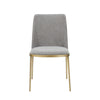 Brent- Contemporary Light Grey Fabric + Brass Dining Chair Set of 2