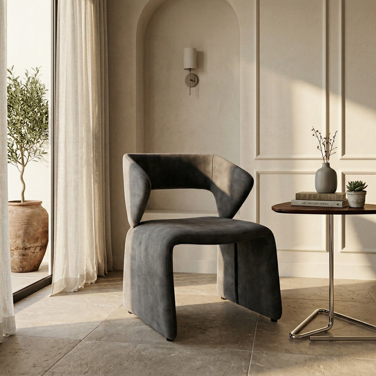 Linus Modern Light Grey Accent Chair
