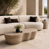 Meru Modern Faux Travertine Concrete End Table