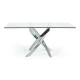 Pyrite Modern Rectangular Glass Dining Table