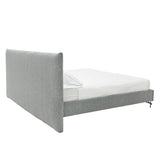 Aria Italian Modern Grey Fabric Bed