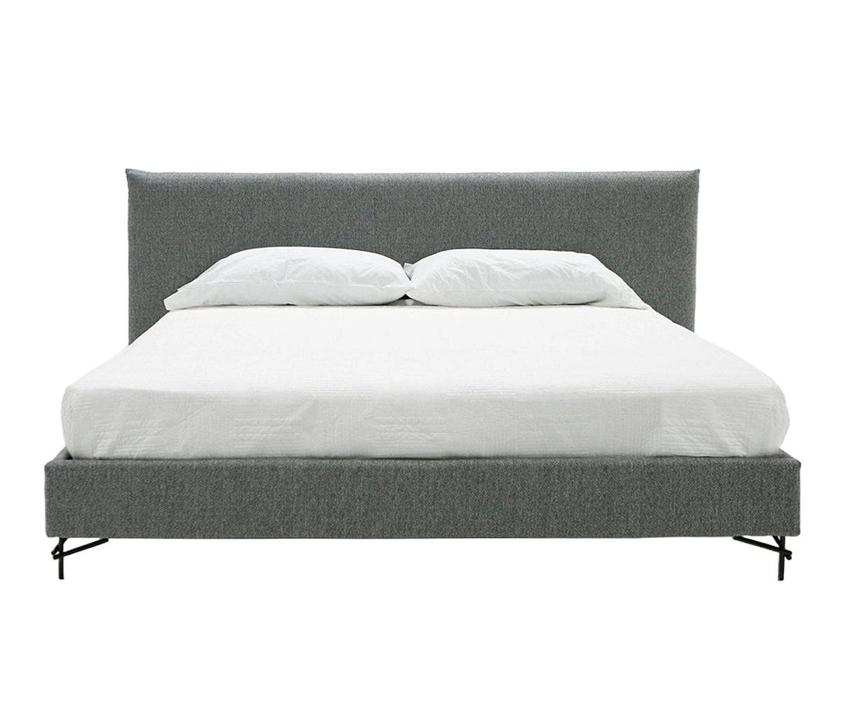 Aria Italian Modern Grey Fabric Bed