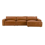 Cambria Modern RAF Cognac Leather Sectional Sofa