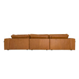 Cambria Modern RAF Cognac Leather Sectional Sofa