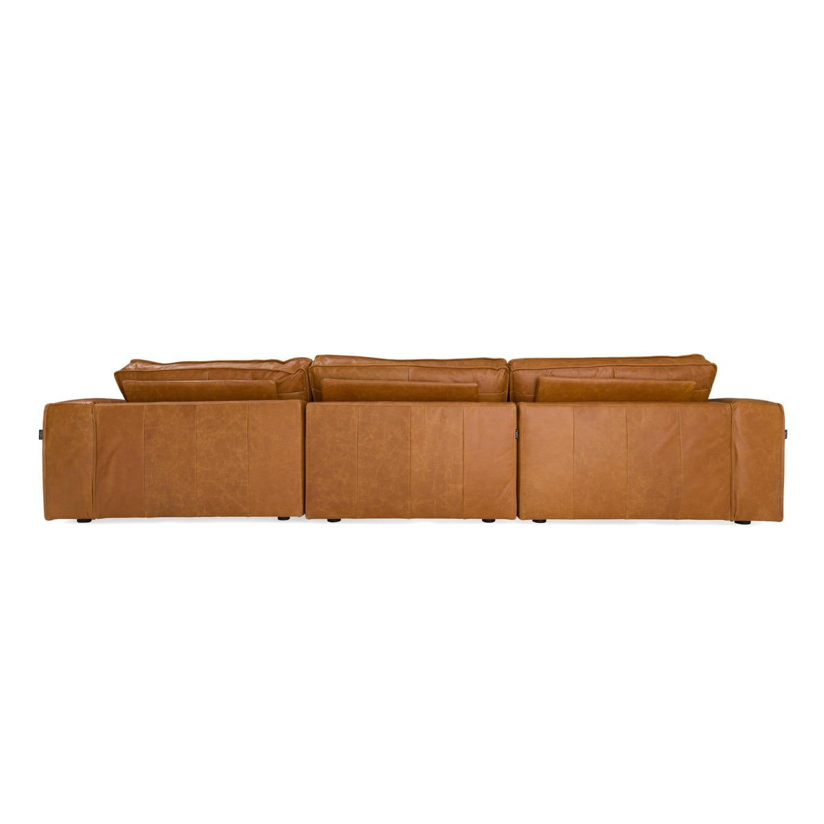 Cambria Modern RAF Cognac Leather Sectional Sofa