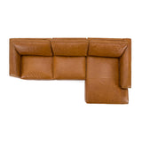 Cambria Modern RAF Cognac Leather Sectional Sofa