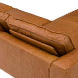 Cambria Modern RAF Cognac Leather Sectional Sofa