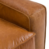Cambria Modern RAF Cognac Leather Sectional Sofa