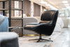 Theo Modern Black Leather Accent Chair