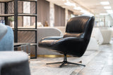 Theo Modern Black Leather Accent Chair