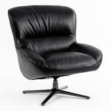 Theo Modern Black Leather Accent Chair