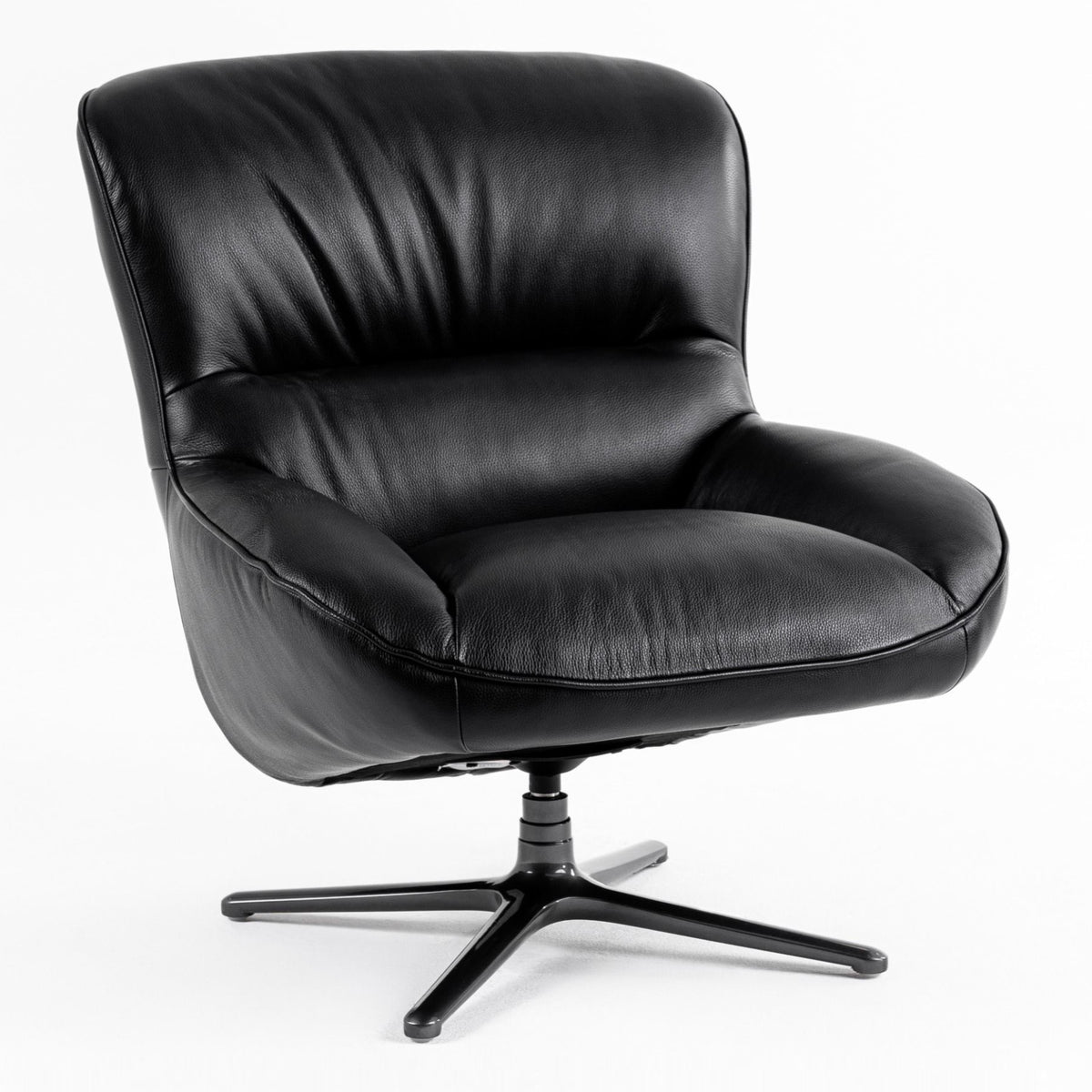 Theo Modern Black Leather Accent Chair
