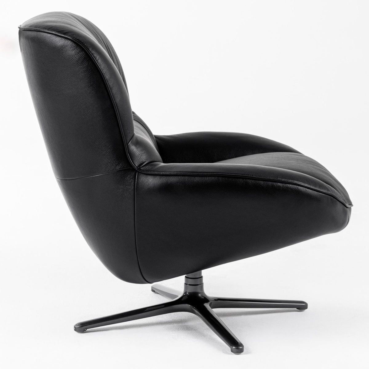 Theo Modern Black Leather Accent Chair