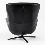 Theo Modern Black Leather Accent Chair