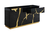 Aspen Modern Black and Gold Dresser