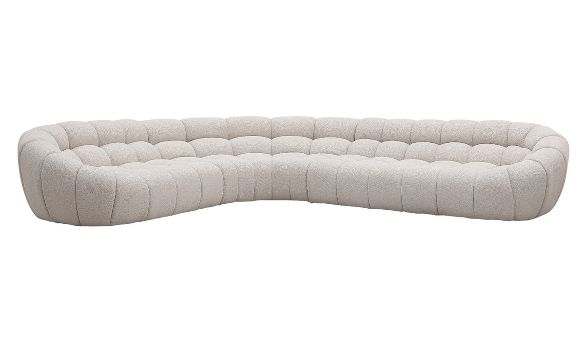 Yolonda Modern Beige Curved Sectional Sofa