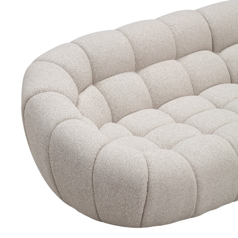 Yolonda Modern Beige Curved Sectional Sofa