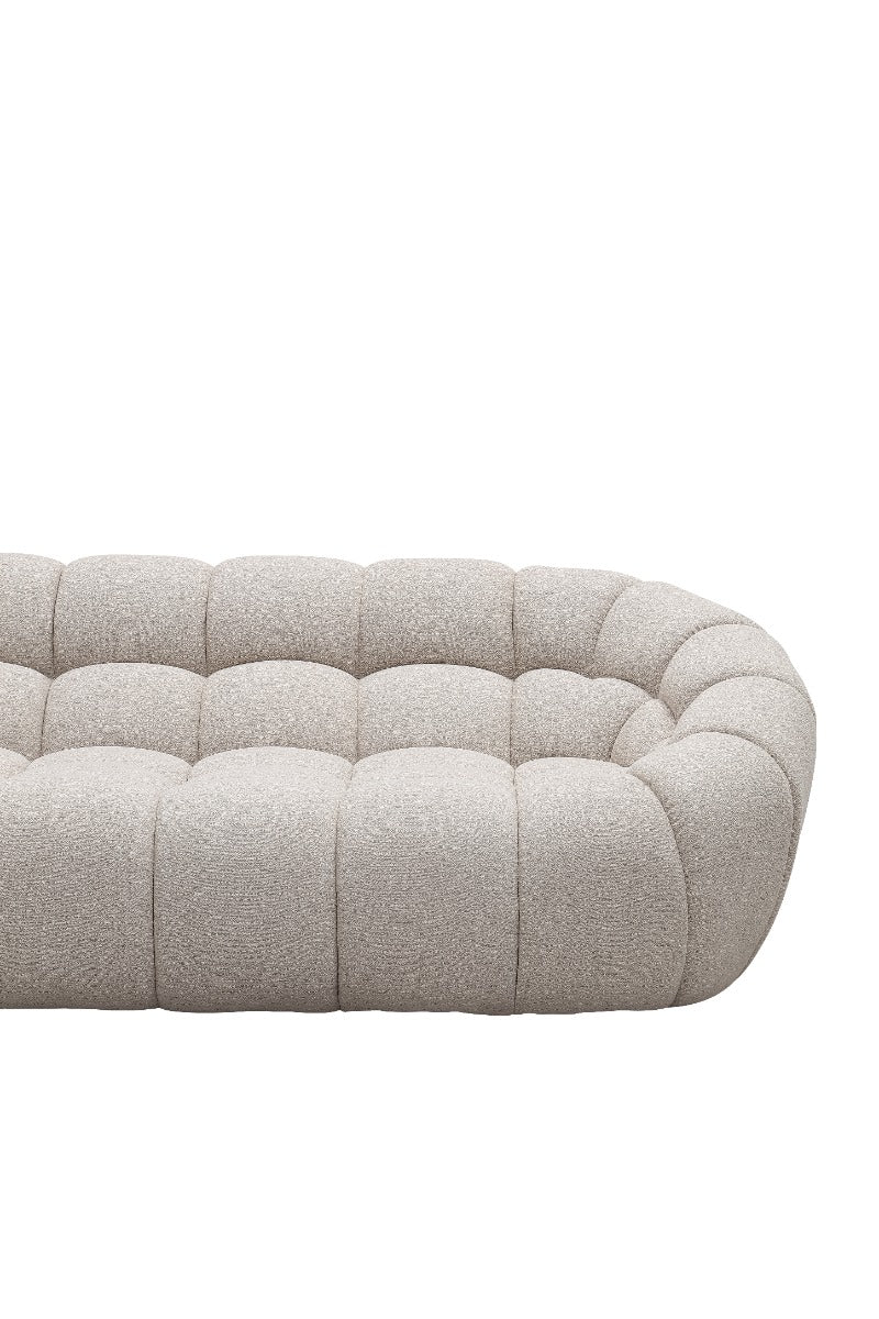 Yolonda Modern Beige Curved Sectional Sofa