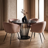 Conroy + Luzerne Modern Black + Pink Dining Table Set